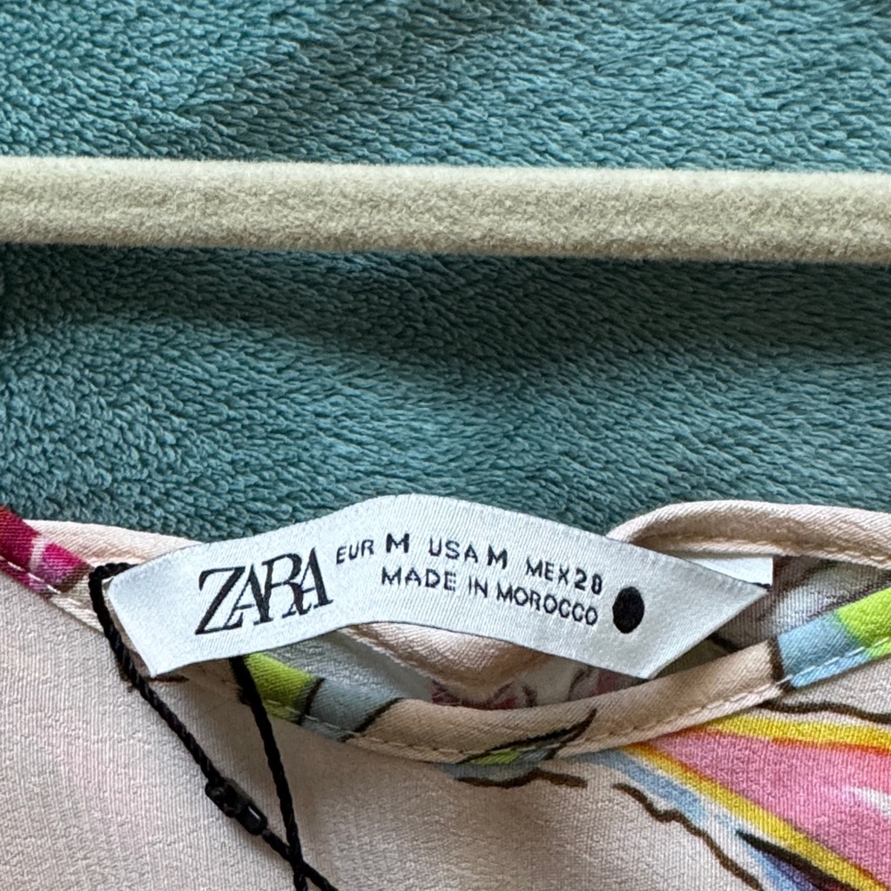 NWT Zara Floral Halter Maxi Dress in Blue Yellow Pink and Cream - Picture 8 of 8